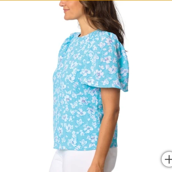 Draper James Blue Floral Blouse - Picture 2 of 4